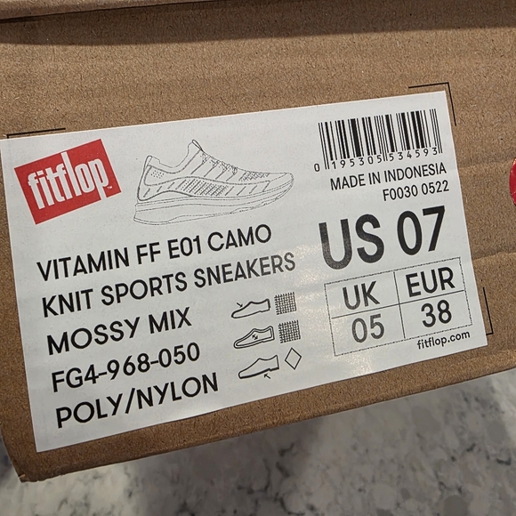 FitFlop Vitamin Ff E01 Camo Knit Sports Sneakers for Women - Size 7 NIB - Picture 16 of 16